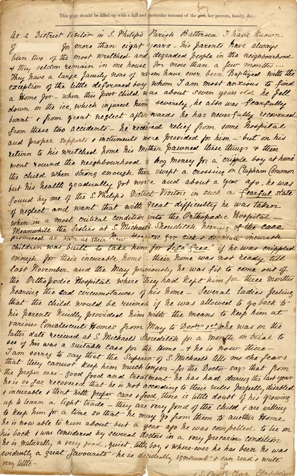 Large size image of Case 2 1. Application to Waifs and Strays' Society  February 1882
 page 2