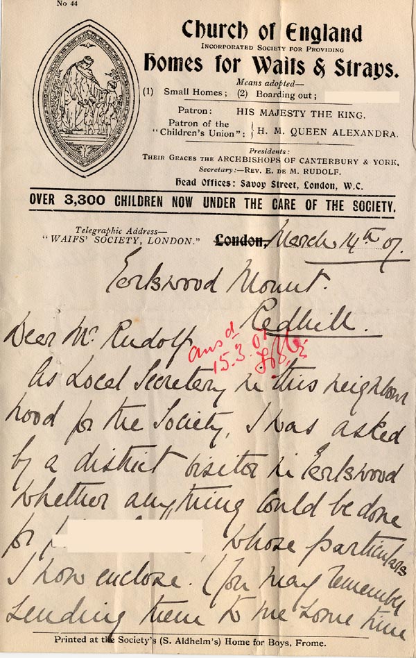Large size image of Case 2 17. Letter from Mrs Hull  14 March 1907
 page 1