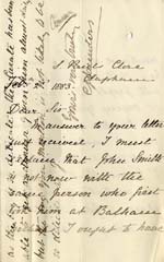 Image of Case 2 5. Letter from Miss S.  2 February 1883
 page 1