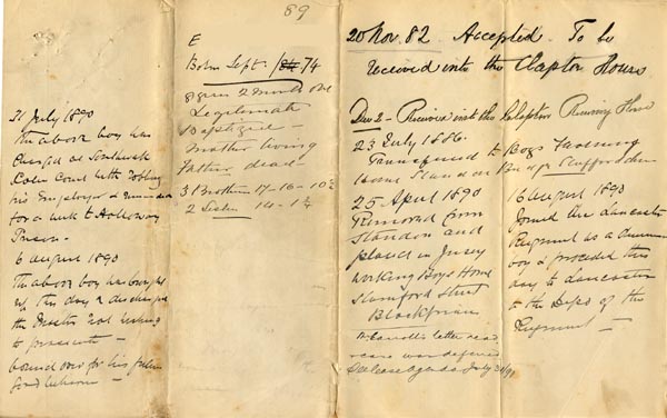 Large size image of Case 89 1. Application to Waifs and Strays' Society 6 November 1882
 page 4