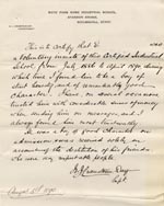 Image of Case 89 4. Character reference from the Standon Home 5 August 1890
 page 1