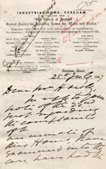 Image of Case 175 4. Letter from Fareham Home  25 July 1887
 page 1