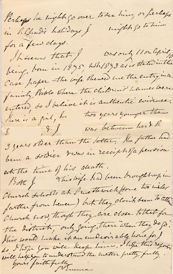 Large size image of Case 176 3. Letter from Sister Emma, House of the Holy Child, 4 June 1886
 page 4