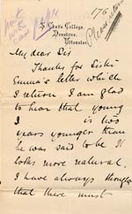 Image of Case 176 4. Letter from St Chad's College 8 June 1886
 page 1