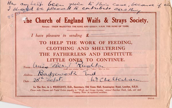 Large size image of Case 189 27. Donation 20 September 1931
 page 2
