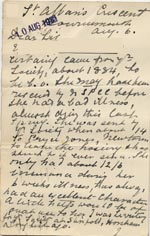 Image of Case 189 8. Postcard from Miss J. 6 August 1931
 page 2