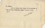 Image of Case 189 12. Note for The Old Girls Friendship League c. 1931
 page 2