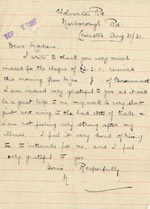 Image of Case 189 15. Letter from E. 31 August 1931
 page 1