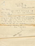 Image of Case 189 31. Letter from E. 5 October 1931
 page 1