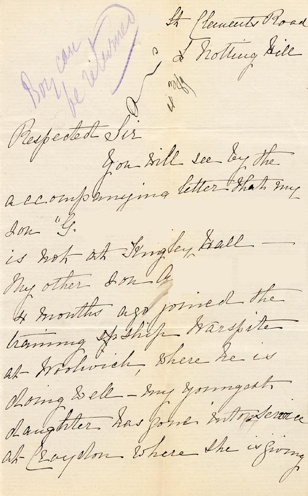 Large size image of Case 224 2. Letter from G's mother c. 4 March 1889
 page 1