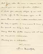 Image of Case 262 2. Letter concerning N's birth certificate and parents  1902
 page 2
