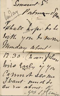 Large size image of Case 477 3. Postcard requesting a meeting with Revd Edward Rudolf about the girls  [November 1893]
 page 2