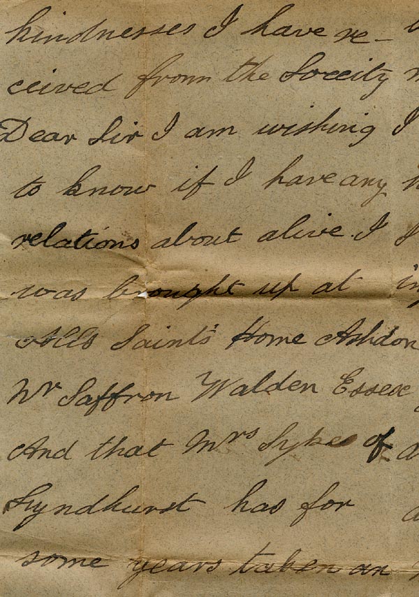 Large size image of Case 485 10. Letter from H. to Revd Edward Rudolf enquiring about his family  1 March 1900
 page 2