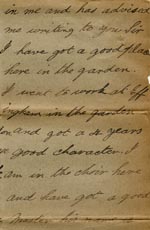 Image of Case 485 10. Letter from H. to Revd Edward Rudolf enquiring about his family  1 March 1900
 page 3