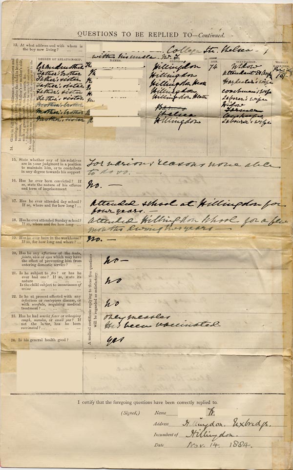 Large size image of Case 512 1. Application to Waifs and Strays' Society 4 November 1884
 page 2