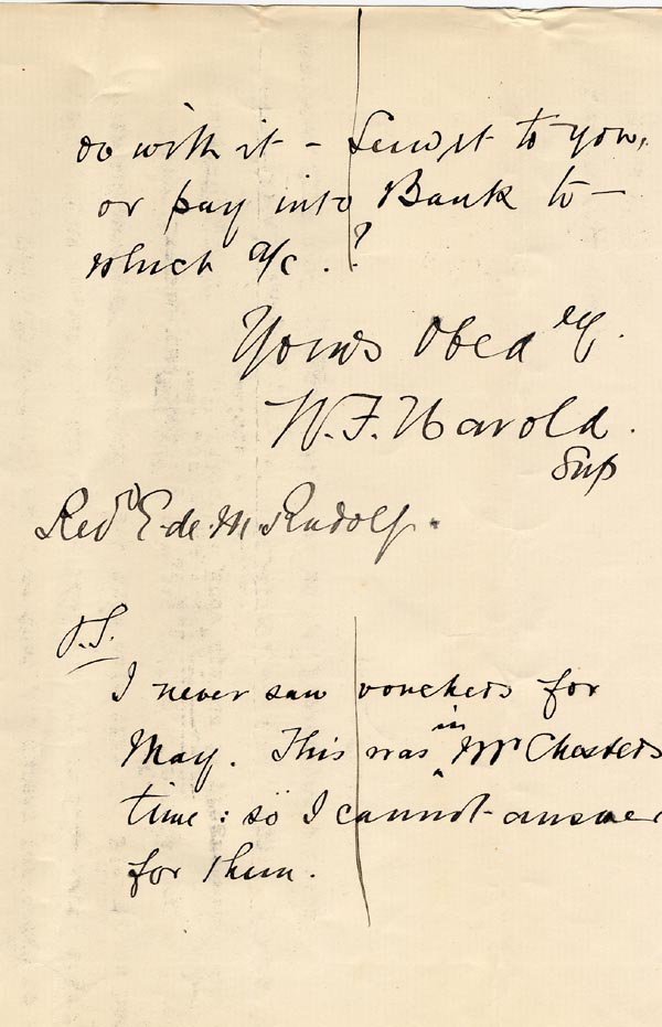 Large size image of Case 512 13. Letter from Supt W.F. Harold, Standon Home 28 September 1910
 page 2