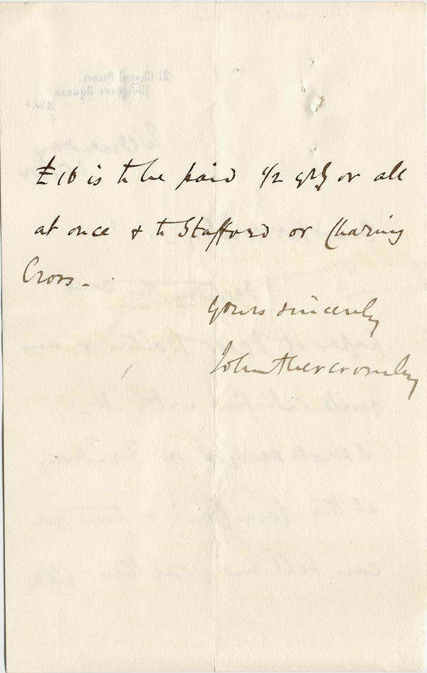 Large size image of Case 512 14. Letter to Mr Horsley 25 November 1910
 page 2