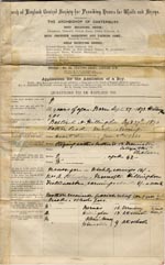 Image of Case 512 1. Application to Waifs and Strays' Society 4 November 1884
 page 1