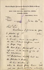 Image of Case 512 11. Letter from Supt W.F. Harold, Standon Home 20 June 1910
 page 1