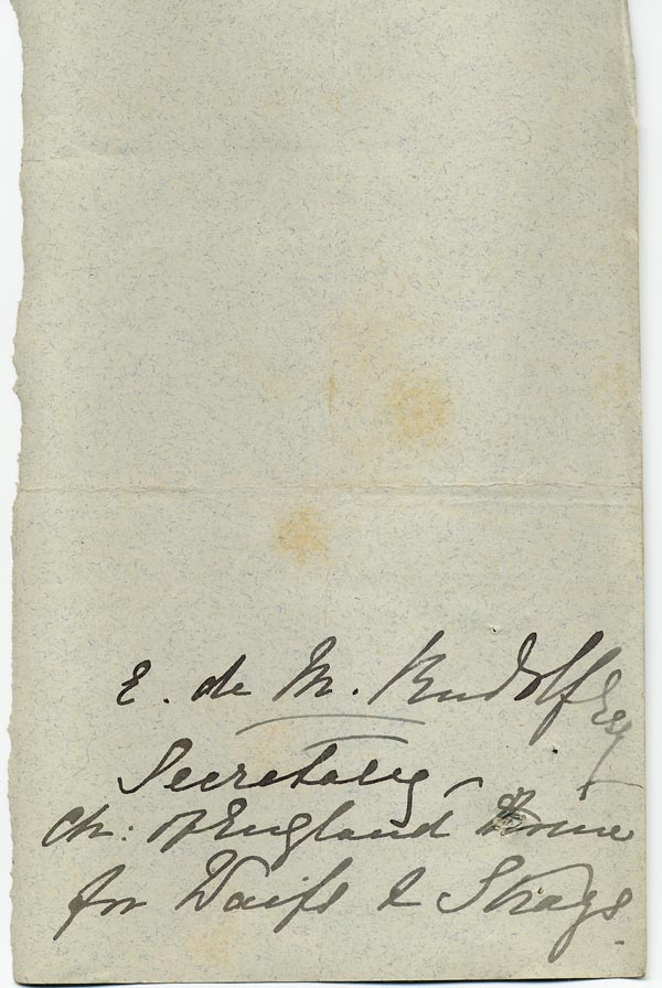 Large size image of Case 517 3. Note from Miss M.S. Bruce  31 August 1885
 page 1