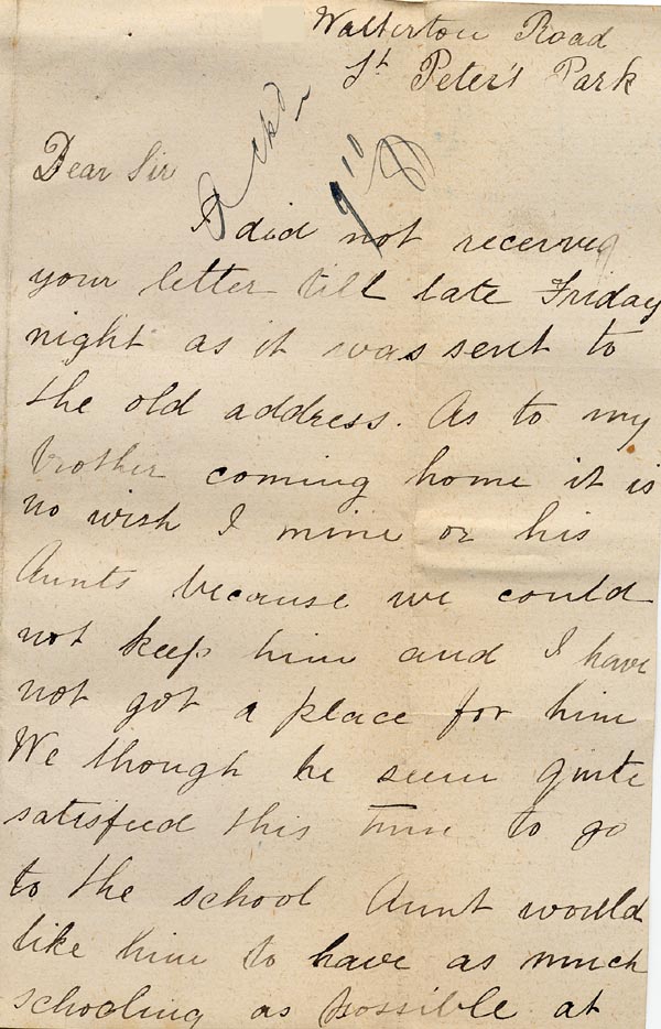 Large size image of Case 517 9. Letter from E's sister  October? 1888
 page 1