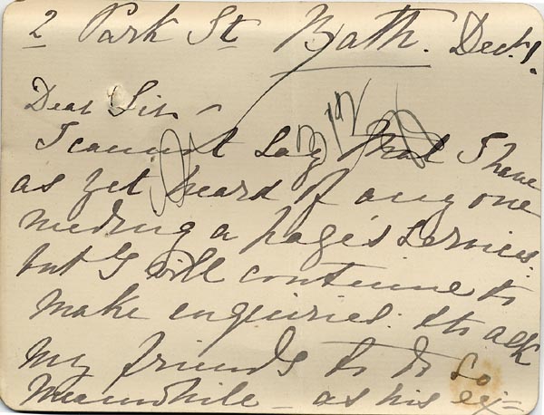 Large size image of Case 517 14. Letter from Miss M.S. Bruce  1 December [1888]
 page 1