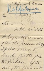 Image of Case 517 8. Letter from B.M. Rolfe concerning money  2 October 18??  [This letter may relate to another case]
 page 1