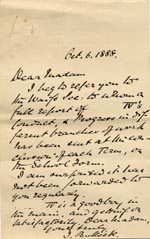 Image of Case 517 10. Letter from John Bullock  6 October 1888
 page 1