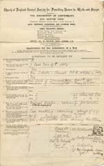 Image of Case 588 1. Application to the Waifs and Strays' Society  29 June 1885
 page 1