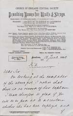 Image of Case 749 7. Letter from Revd Edward Rudolf concerning A's baptism  13 June 1890
 page 1