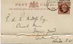 Image of Case 940 5. Postcard from Tedsmore Hall, Shropshire to Edward Rudolf  24 July 1894
 page 1