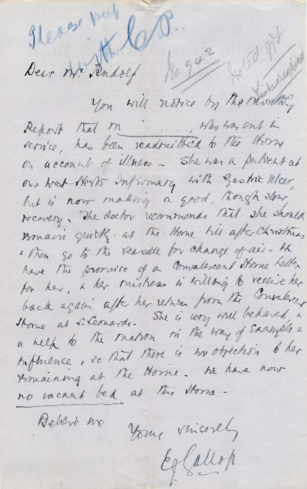 Large size image of Case 941 24. Letter from Hemel Hempstead including note of M's health  6 December 1895
 page 2