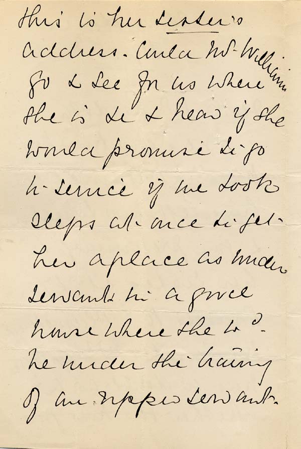 Large size image of Case 942 9. Letter from the Hemel Hempstead Home about the possibility of finding a new situation for A.  8 September [1890]
 page 2