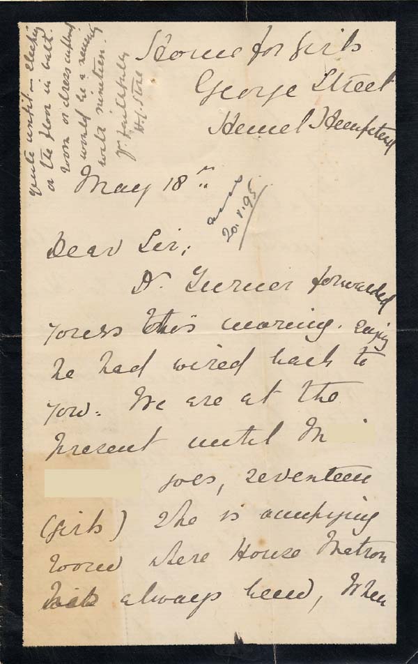 Large size image of Case 942 18. Letter from Hemel Hempstead about overcrowding  18 May 1895
 page 1