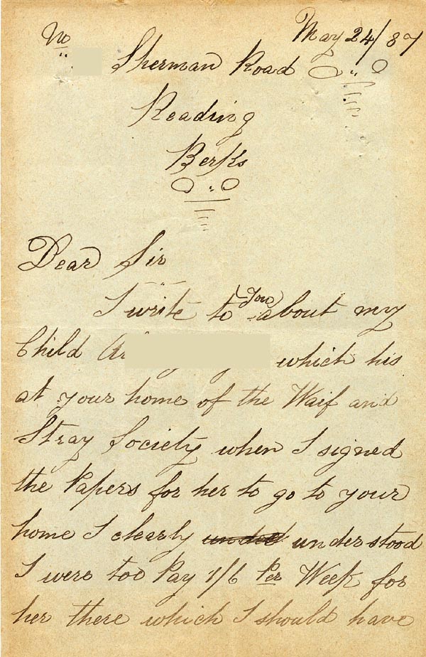 Large size image of Case 1024 8. Letter from A's father  24 May 1887
 page 1