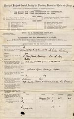 Image of Case 1024 1. Application to Waifs and Strays' Society  13 June 1887
 page 1