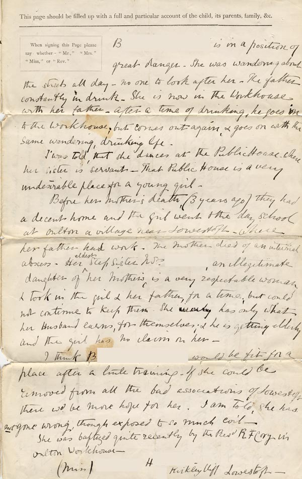 Large size image of Case 1047 1. Application to Waifs and Strays' Society  2 June 1887
 page 3