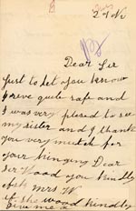 Image of Case 1047 12. Letter from B. c. 27 November 1891
 page 1