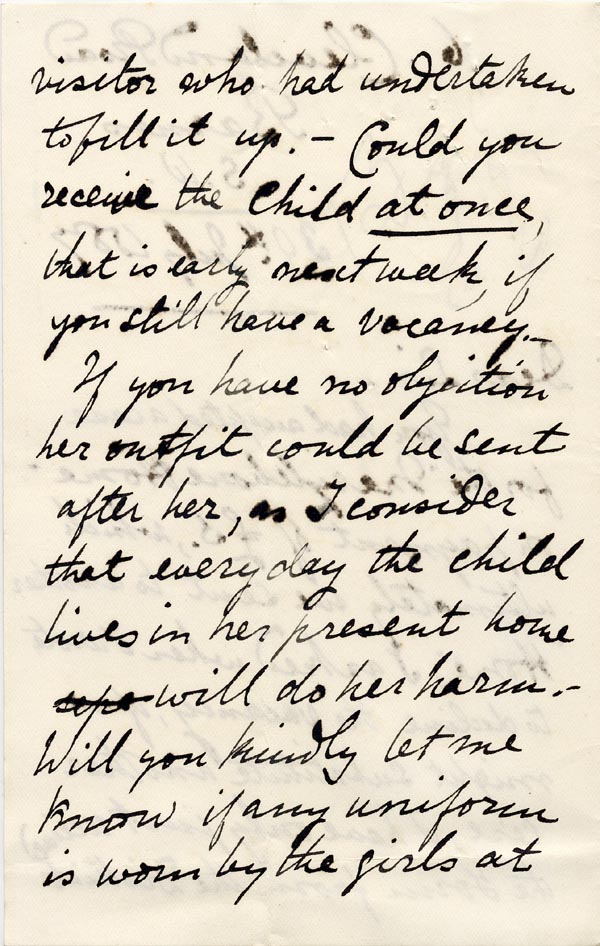 Large size image of Case 1106 3. Letter from the Barnes Ladies Association 29 July 1887
 page 2