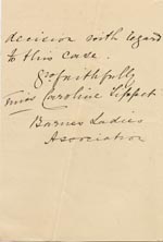 Image of Case 1106 5. Letter from the Barnes Ladies Association 19 August 1887
 page 2