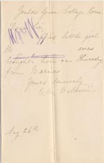 Image of Case 1106 7. Letter from Gould's Green Cottage Home 26 August 1887
 page 1