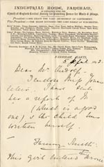 Image of Case 1106 9. Letter from the Girls Industrial Home, Fareham 5 April 1892
 page 1