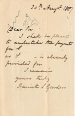 Image of Case 1109 4. Letter from Harriette Garden 20 August 1889
 page 1