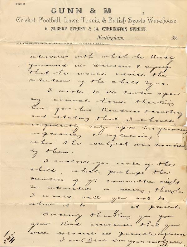 Large size image of Case 1214 19. Letter from adoptive father 27 August 1888
 page 3