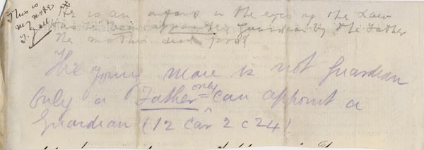 Large size image of Case 1214 24. Note concerning adoptive father
 page 1
