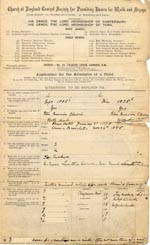 Image of Case 1214 1. Application to Waifs and Strays' Society 11 September 1888
 page 1