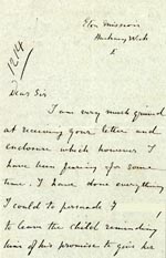 Image of Case 1214 12. Letter from Eton Mission, Hackney 24 July 1888
 page 1