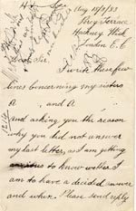 Image of Case 1214 17. Letter from A's brother 18 August 1888      
 page 1