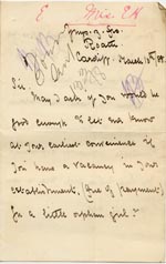 Image of Case 1265 2. Letter from Miss Evans 10 March 1888
 page 1
