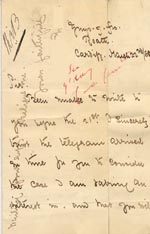 Image of Case 1265 3. Letter from Miss Evans 22 March 1888
 page 1